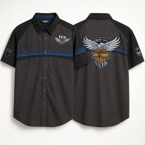 Harley-Davidson Mens 115th Anniversary Performance Vented Mens Shirt Size 4XL